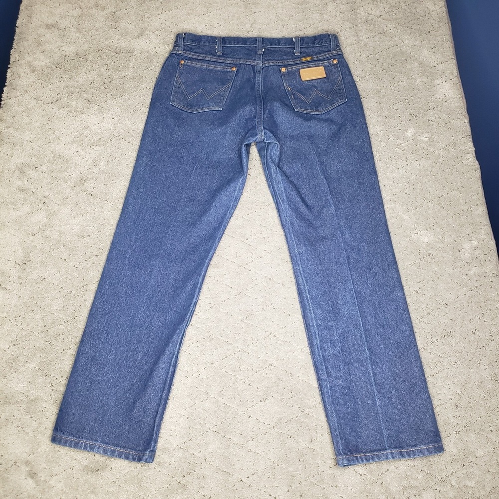Wrangler Original Fit Cowboy Cut 13MWZ Jeans Mens 36x30‎ Blue Dark Wash Denim